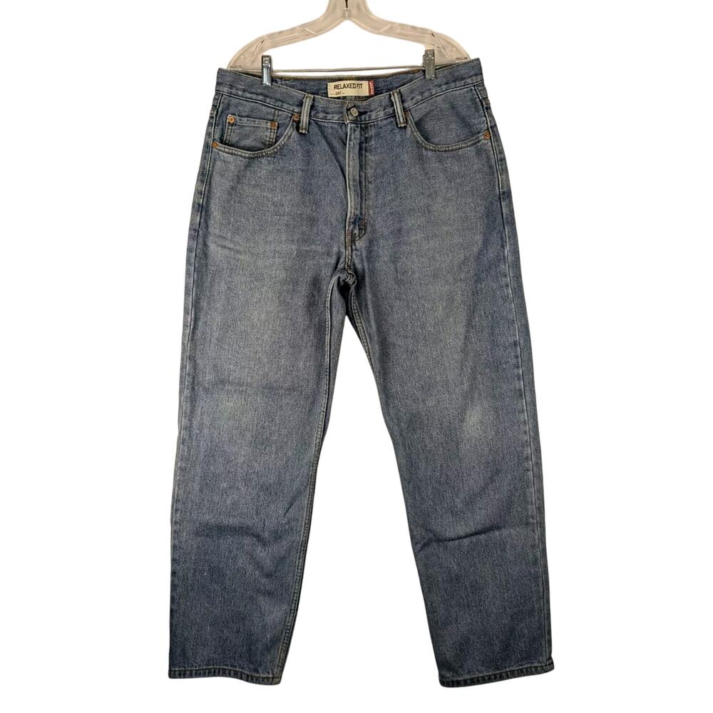 Levis 550 Jeans Relaxed Fit 36x31 Blue Tapered Denim Y2K Distressed Medium Wash